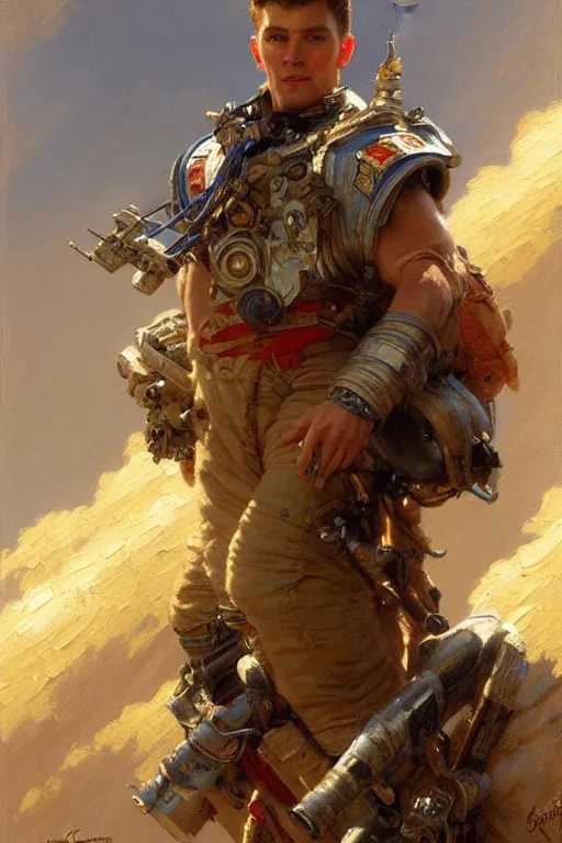 Prompt: fighter pilot, highly detailed painting by gaston bussiere, craig mullins, j. c. leyendecker 8 k