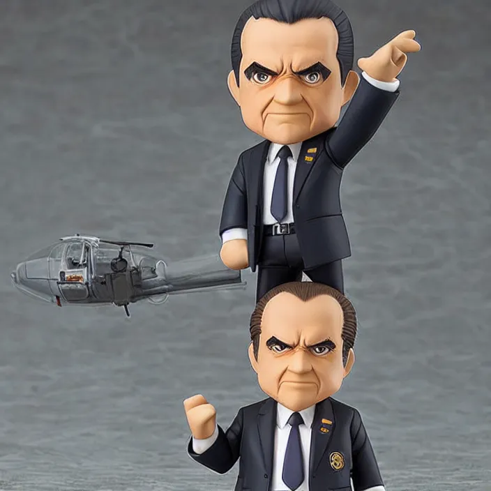 Prompt: richard nixon, an anime nendoroid of richard nixon, figurine, detailed product photo