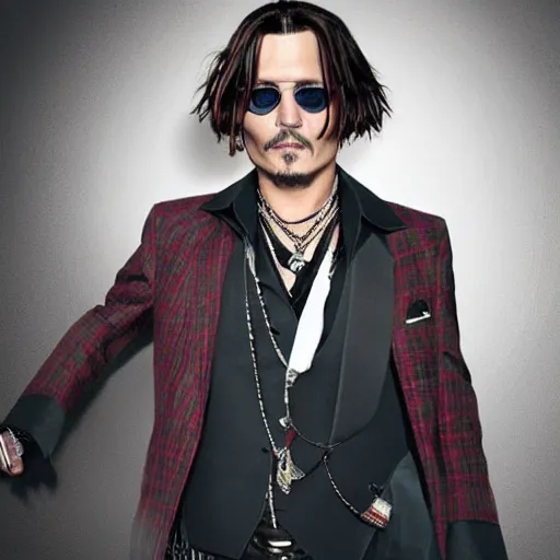 Prompt: johnny depp in style of max mays
