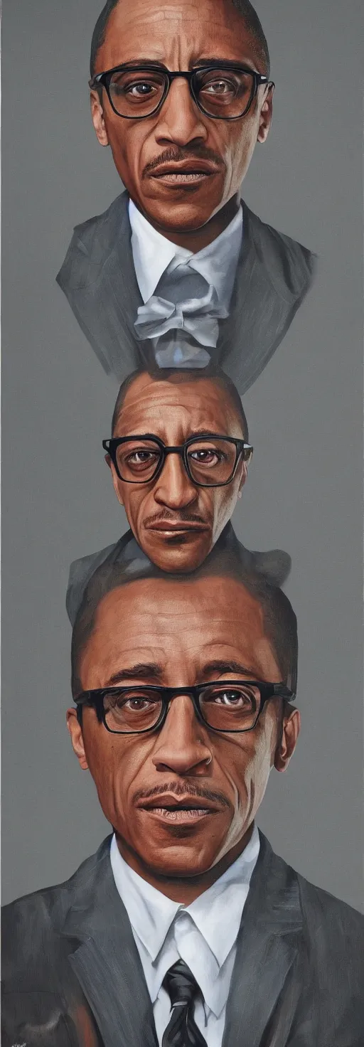 Prompt: gustavo fring as saint hyper realistic painting