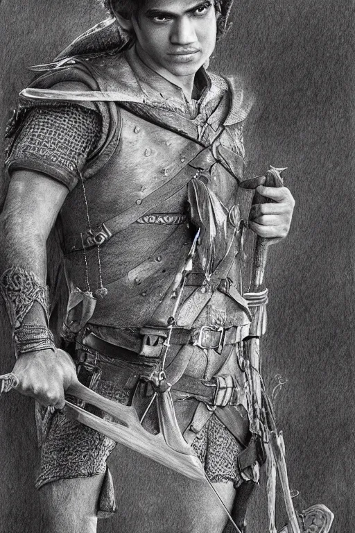 Prompt: intricate pencil sketch of rishi sunak as robin hood collectin takes from the poor, 8 k octane beautifully detailed render