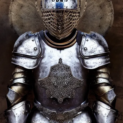 Image similar to portrait of cristano ronaldo wearing heavy shiny armor, gladiator style, clouded, detailed, intricate, realistic, hdr, 8 k