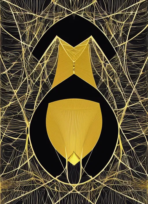 Image similar to poster, vector, symmetrical, award - winning painting, abstract, gold and silver shapes, rectangles, geometry, elegant, luxurious, beautiful, pitch black background, dali