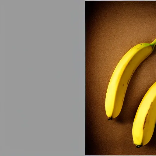 Prompt: Digital art of a banana, studio photo, studio lighting, with shadows, digital art.