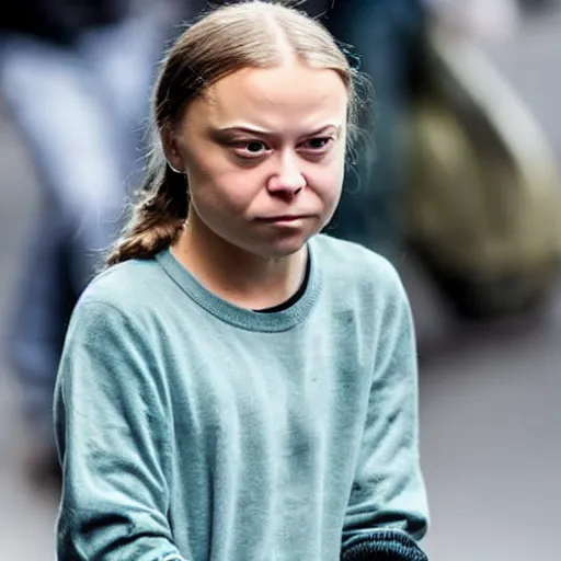 Prompt: greta thunberg smoking a cigarette