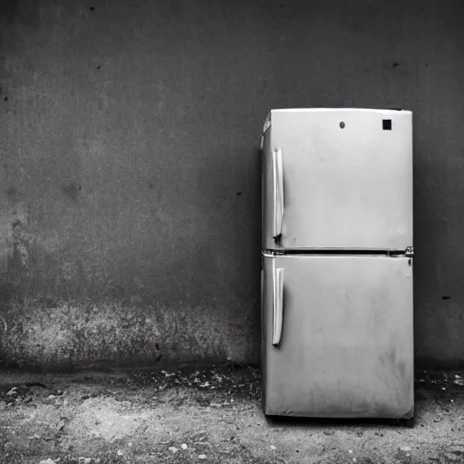 Image similar to photo of a creepy fridge