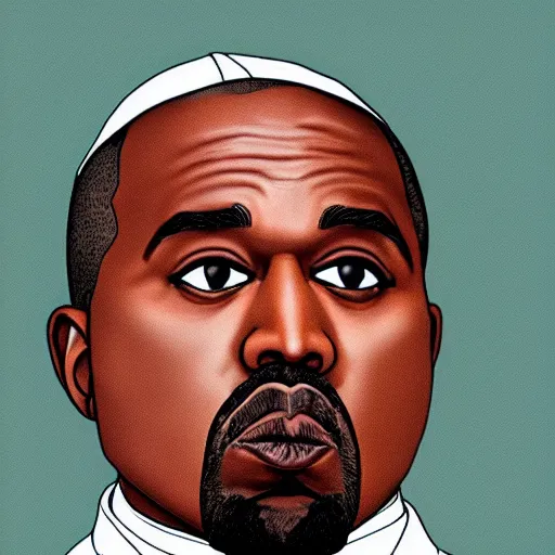 Prompt: pope kanye in the style of a grand theft auto 5 loading screen