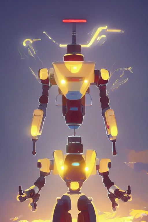 Image similar to metabots medabots medarotto medarot robot minimalist comics, behance hd by jesper ejsing, by rhads, makoto shinkai and lois van baarle, ilya kuvshinov, rossdraws global illumination ray tracing hdr radiating a glowing aura