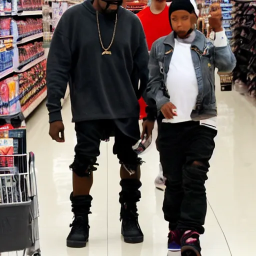 Image similar to kanye west goes goblin mode in the middle of a target aisle