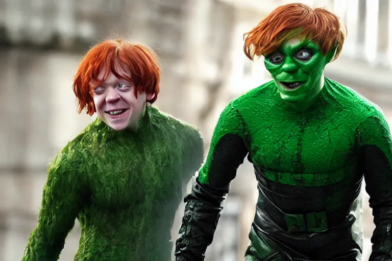 Image similar to Rupert Grint as The Green Goblin