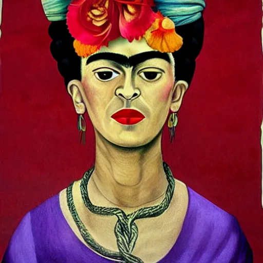 Image similar to frida kahlo painting of e. t. vivid