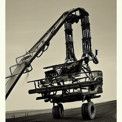 Prompt: one telehandler, by hg giger