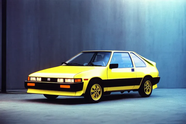 Prompt: designed by giorgetto giugiaro 1 9 7 8 corolla ae 8 6, thick neon lights, ektachrome photograph, volumetric lighting, f 8 aperture, cinematic eastman 5 3 8 4 film