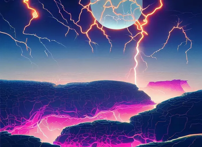 Image similar to abstract lightning storm by paolo eleuteri serpieri and tomer hanuka and chesley bonestell and daniel merriam and tomokazu matsuyama and dan mumford, unreal engine, high resolution render, featured on artstation, octane, 8 k, highly intricate details, vivid colors, vector illustration