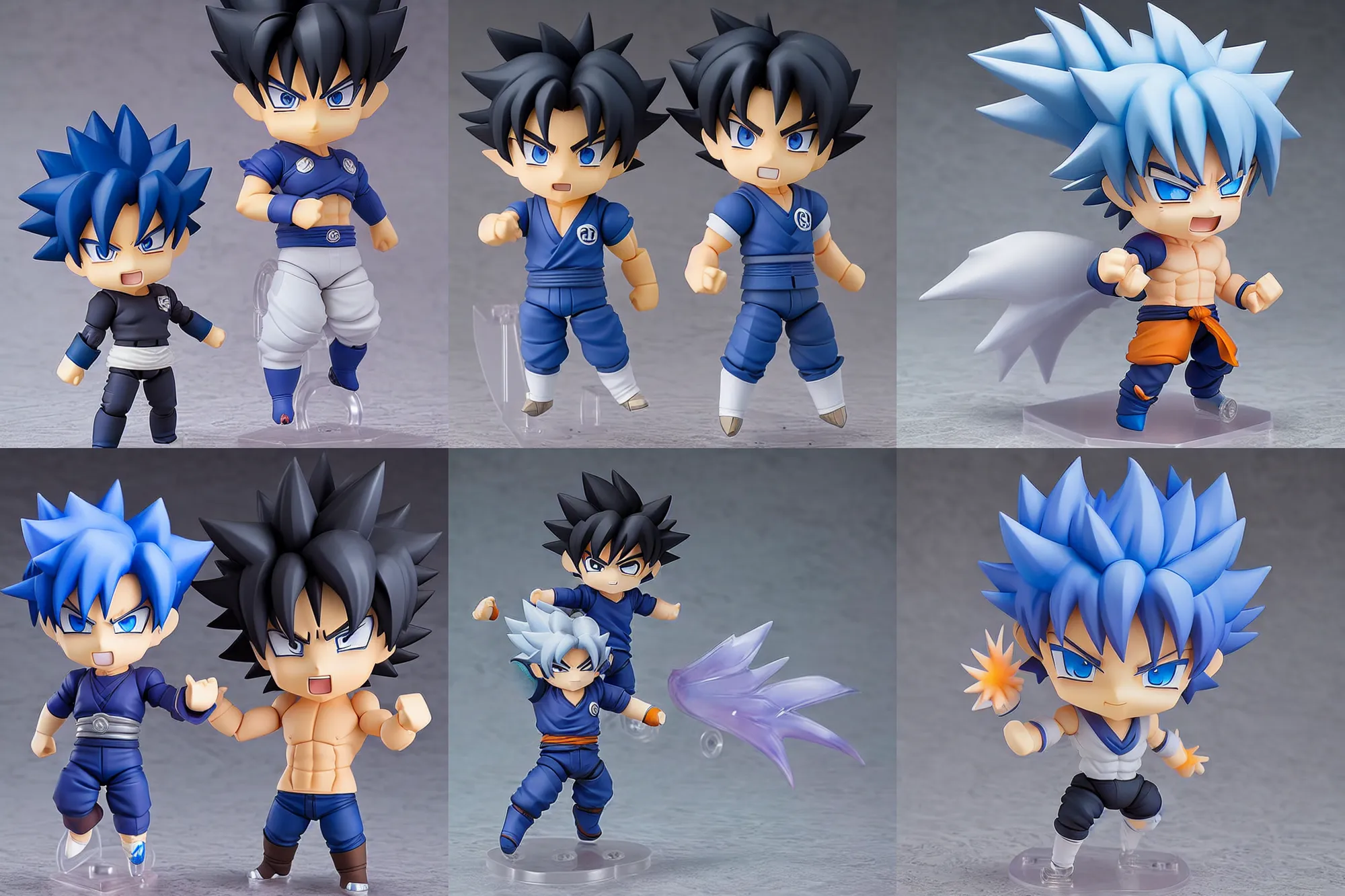 Prompt: Ultra Instinct Goku, An anime Nendoroid of Ultra Instinct Goku, figurine, detailed product photo