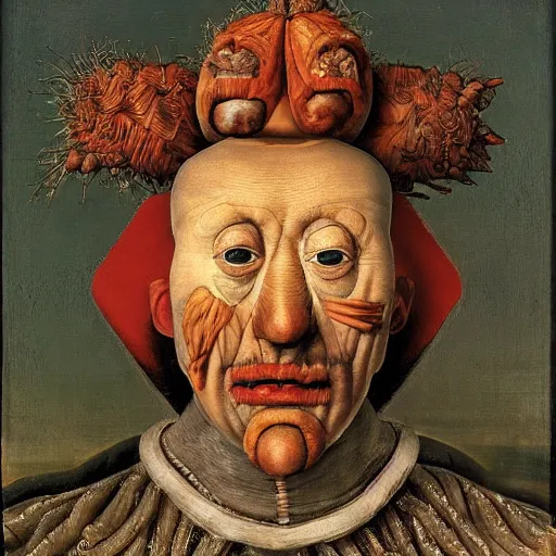 Prompt: coneheads portrait by giuseppe arcimboldo