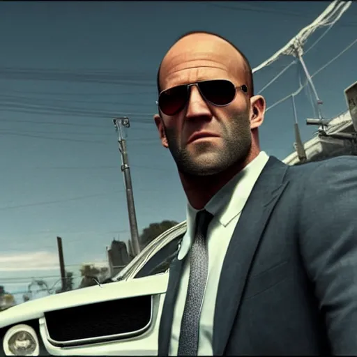 Image similar to film still of jason statham in grand theft auto ( 2 0 2 3 )