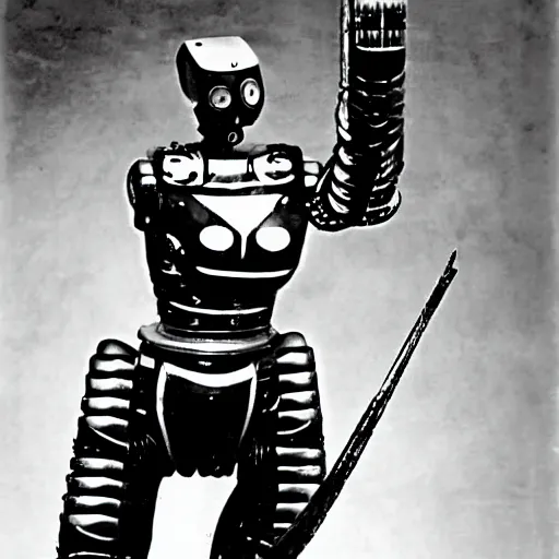Prompt: dixie d'amelio as robot warrior