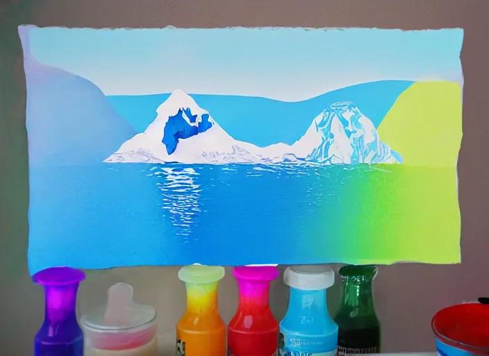 Image similar to photo iceberg with rainbow color paint