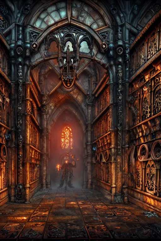 Image similar to steam necropolis, memento mori, gothic, neo - gothic, art nouveau, hyperdetailed copper patina medieval icon, philippe druillet, ralph mcquarrie, concept art, steampunk, unreal engine, detailed intricate environment, octane render