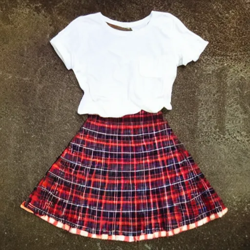 Image similar to teenage punk rock photography plaid skirt band shirt