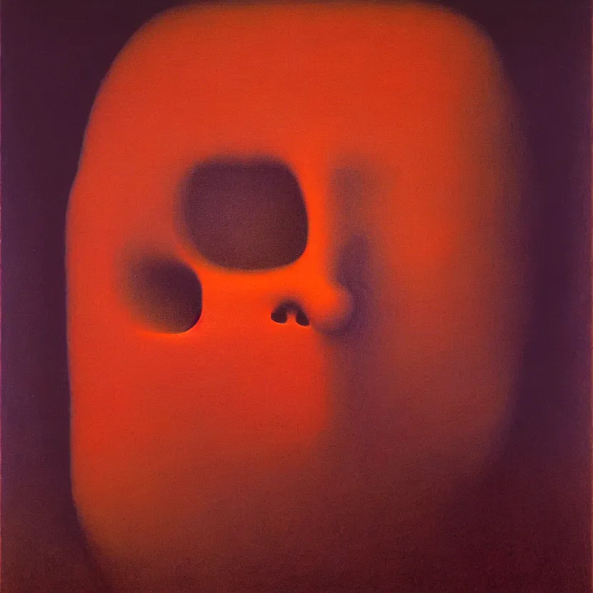 Image similar to a face coming out of a face coming out of a face, recursion, surreal, by salvador dali and zdzisław beksinski, oil on canvas, weird, dreams, fantasy, soft lighting, warm colors