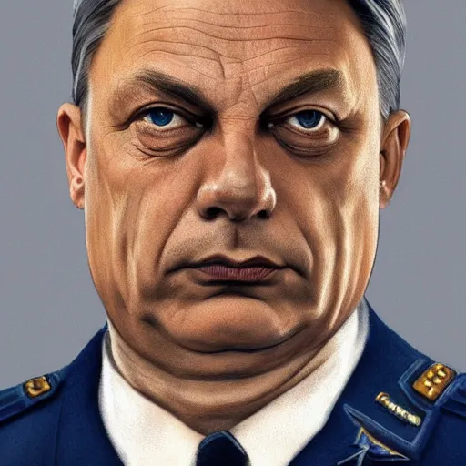 Prompt: an extremely realistic portrait of viktor orban in a ss uniform, detailed, intricate, elegant, fat, highly detailed, digital painting, artstation, concept art, smooth, sharp focus, illustration,