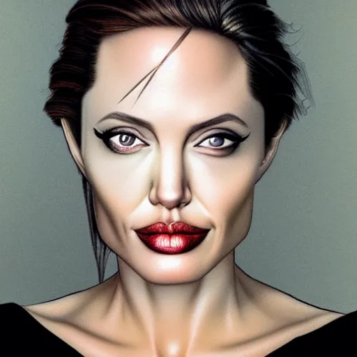 Image similar to angelina jolie face on an ( orange )