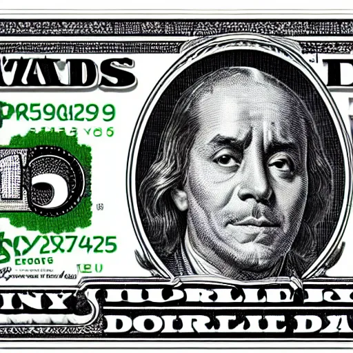 Prompt: juice wrld on the dollar bill 4 k detailed super realistic