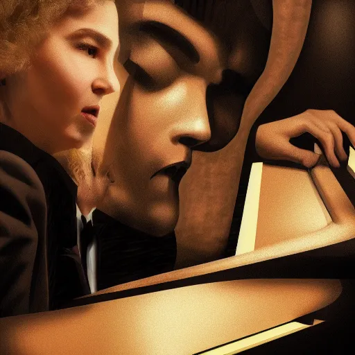 Prompt: pianist, movie poster, concept art, unreal engine hyperreallistic render 8k, detailed, in cubism style