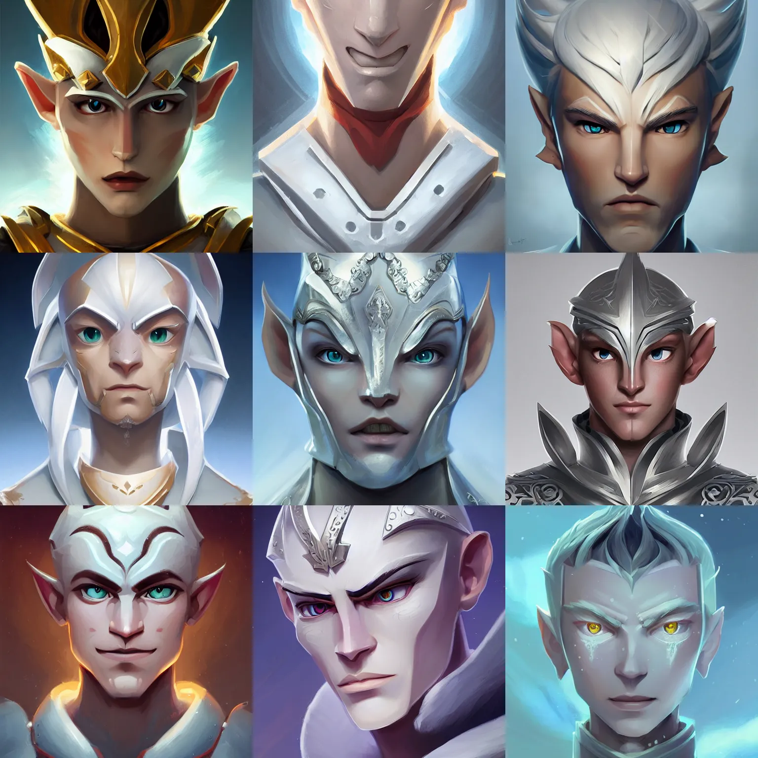 Prompt: face icon stylized minimalist, handsome snow elf with albino skin, ornate silver armour, s, loftis, cory behance hd by jesper ejsing, by rhads, makoto shinkai and lois van baarle, ilya kuvshinov, rossdraws global illumination