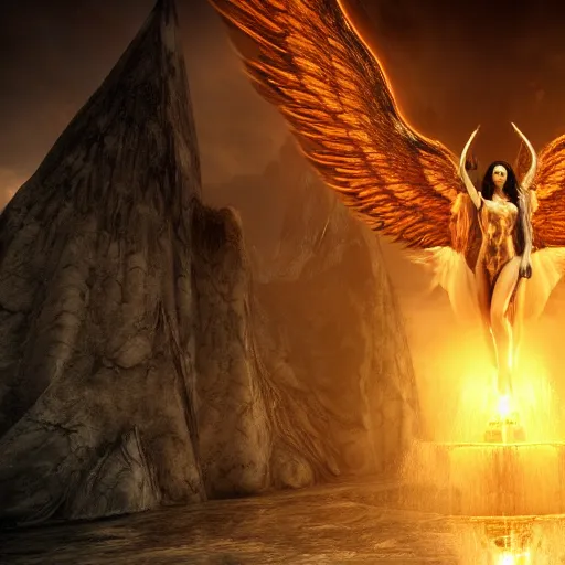 Image similar to heaven being populated by angelic demons, rising from the depths of hell, realistic, beautiful texture, beautiful graphics, fantasy artwork, very beautiful scenery, hd, hdr, ue 5, ue 6, unreal engine 5, cinematic 4 k wallpaper, 8 k, ultra detailed, by popular digital, details, beautiful image ever created, high resolution