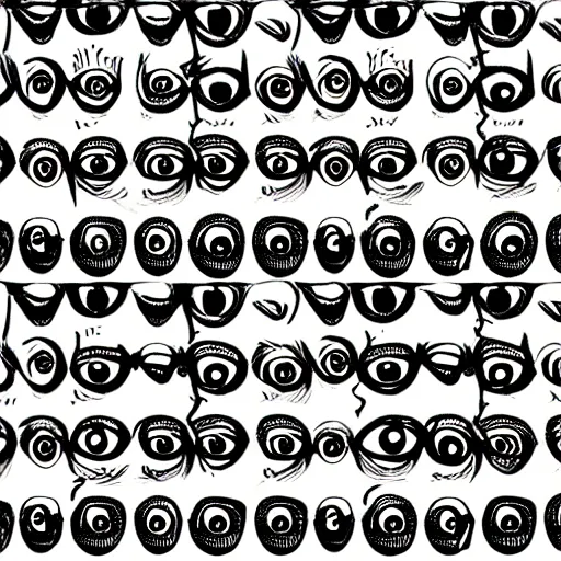 Prompt: eyes and ears seamless pattern by junji ito