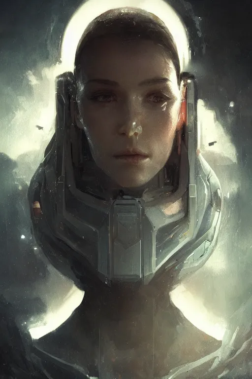 Prompt: A portrait of an android, sci-fi art, highly detailed, art by greg rutkowski, matte painting, trending on artstation
