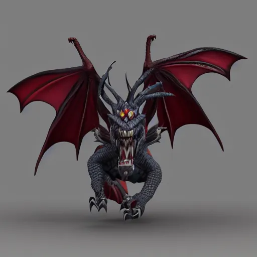 Image similar to vampire dragon stylized stl fantasy miniature, 3 d render, activision blizzard style, hearthstone style