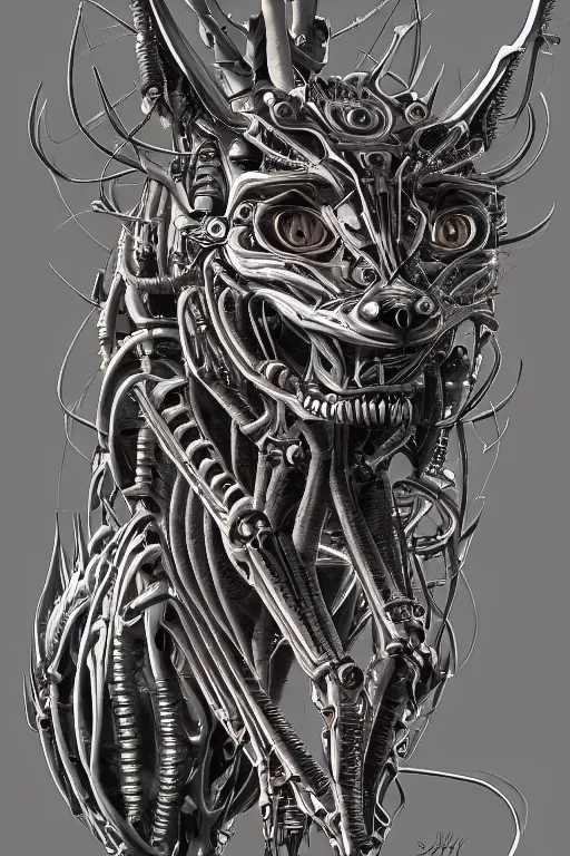 Image similar to detailed portrait artwork of a biomechanical lynx by subjekt zero