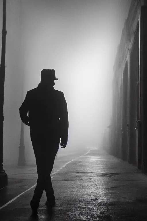 Image similar to james sunderland walking down a dark foggy alley