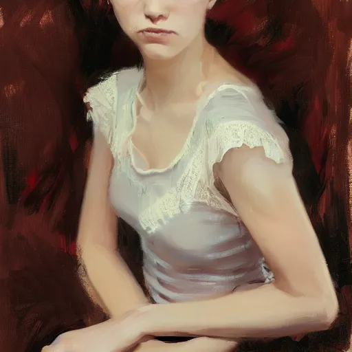 Image similar to girl with pigtails hairstyle, dragon tattoo sleeve, lace dress, reclining pose, jeremy lipking, joseph todorovitch