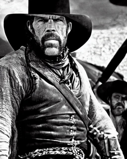 Image similar to film still close up shot of ron perlman in the movie a fistful of dollars. photographic, photography