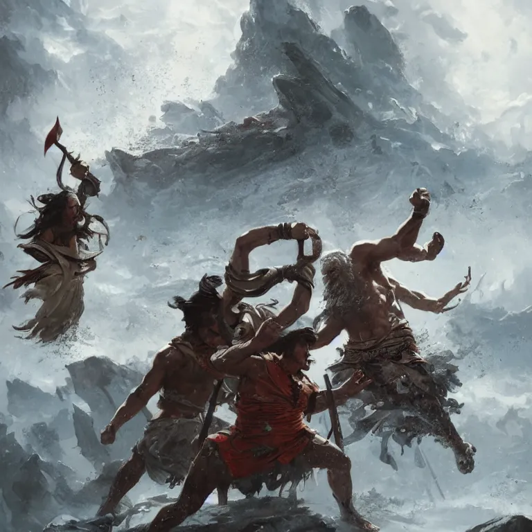 Prompt: clash of the slavo - germanic gods by greg rutkowski