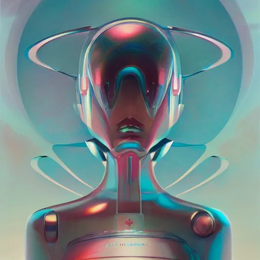 Image similar to scifi futurism automaton minimalism chrome by peter mohrbacher art Hajime Sorayama airbrush hyperrealism model abstract shatter fragments cubism futurism pastel blue soft flat minimal minimalism portrait face jackson pollock ukiyo-e lithograph mark ruthko swirl escape noise shimmer glow paint