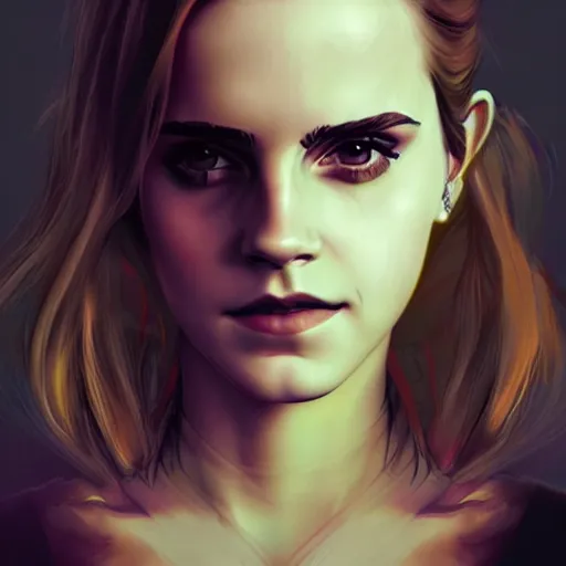 Image similar to Portrait of Emma Watson, cyberpunk style, artstation cgsociety masterpiece