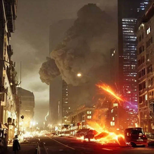 Image similar to gigantic explosion in city