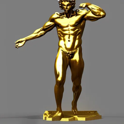 Prompt: Marble Statue of Hades, gold,hyper detailed, ultra realistic, character concept, full body, dynamic pose, 4k