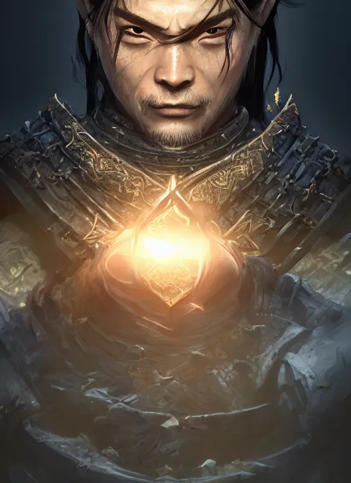 Image similar to samurai, ultra detailed fantasy, elden ring, realistic, dnd character portrait, full body, dnd, rpg, lotr game design fanart by concept art, behance hd, artstation, deviantart, global illumination radiating a glowing aura global illumination ray tracing hdr render in unreal engine 5