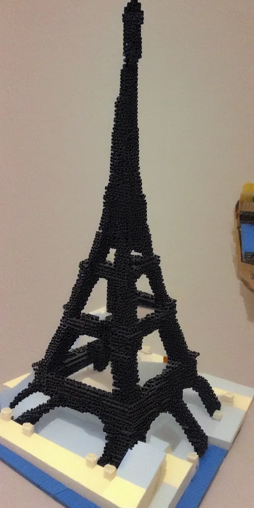 Prompt: Eiffel tower made with Lego