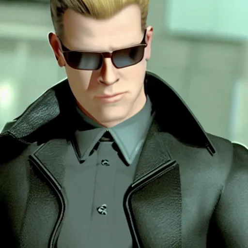 Image similar to albert wesker chewing bubble gum