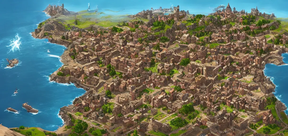 Image similar to “ the city of king's landing from game of thrones, but in the style of fortnite, digital art, award winning ”