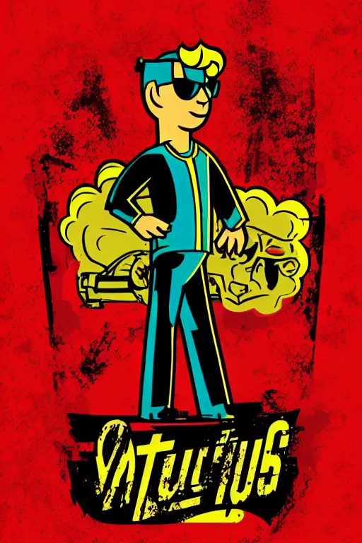 Image similar to fallout 7 6 retro futurist illustration art by butcher billy, sticker, colorful, illustration, highly detailed, simple, smooth and clean vector curves, no jagged lines, vector art, smooth andy warhol style