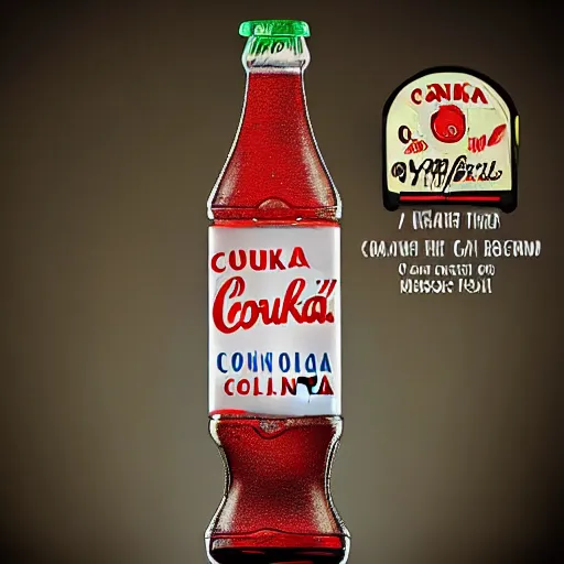 Image similar to a bottle of conka cola, marketing promo photo